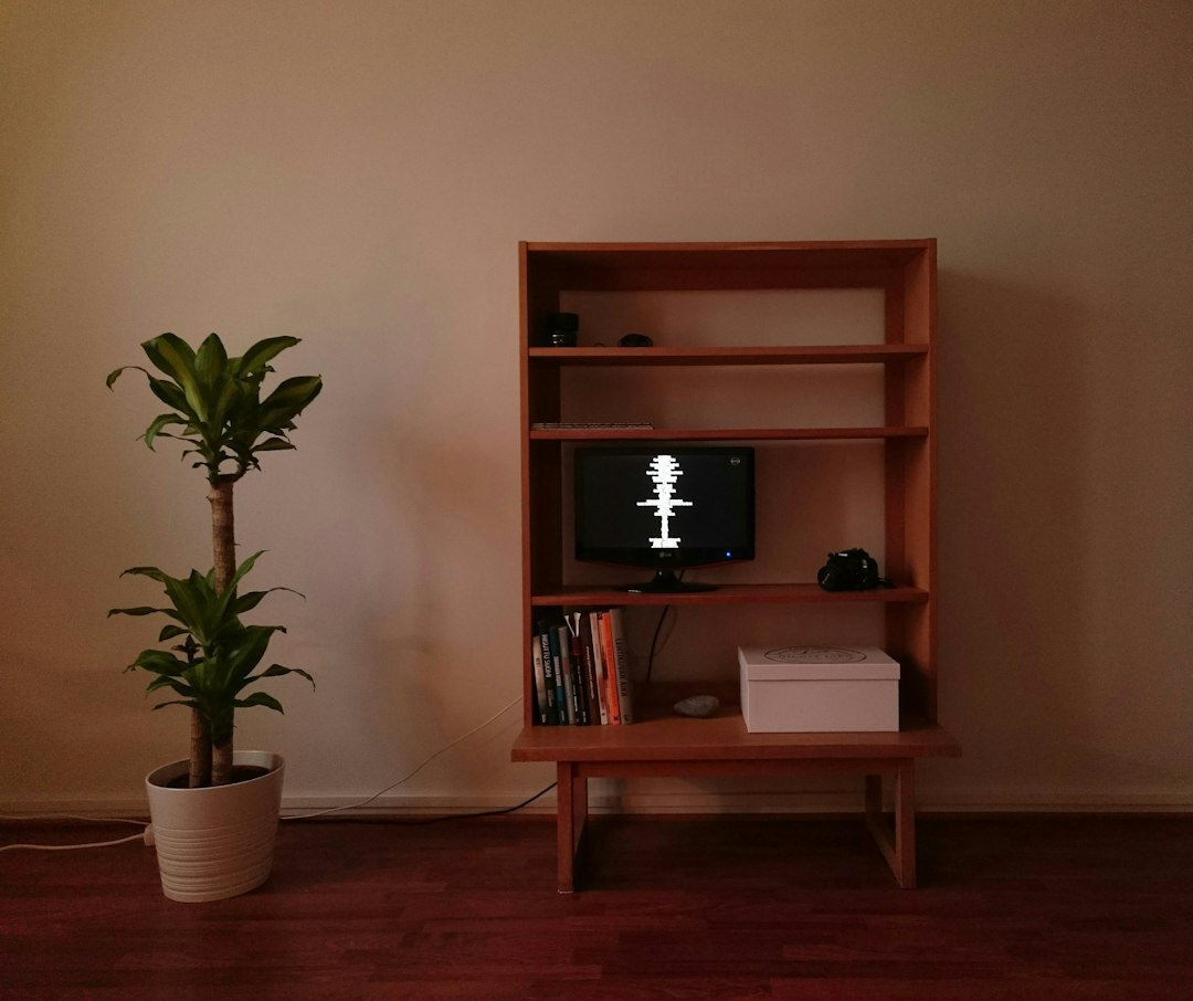 Glowing vintage television set in a cosy 1980s living room